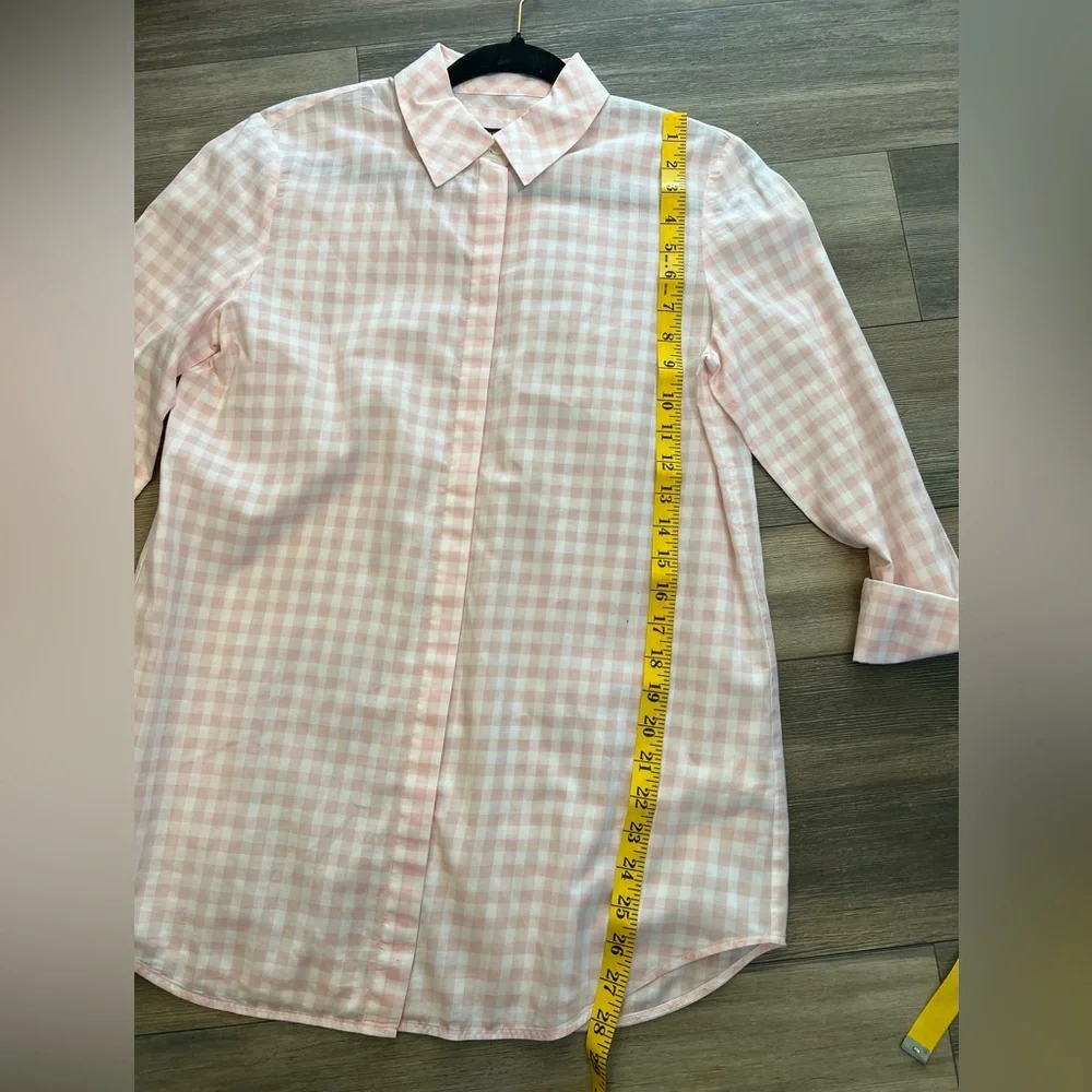 Lafayette 148 New York Checkered Button Top- Small - Picture 4 of 9
